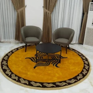 Karpet Costum Bulat Kuning 01